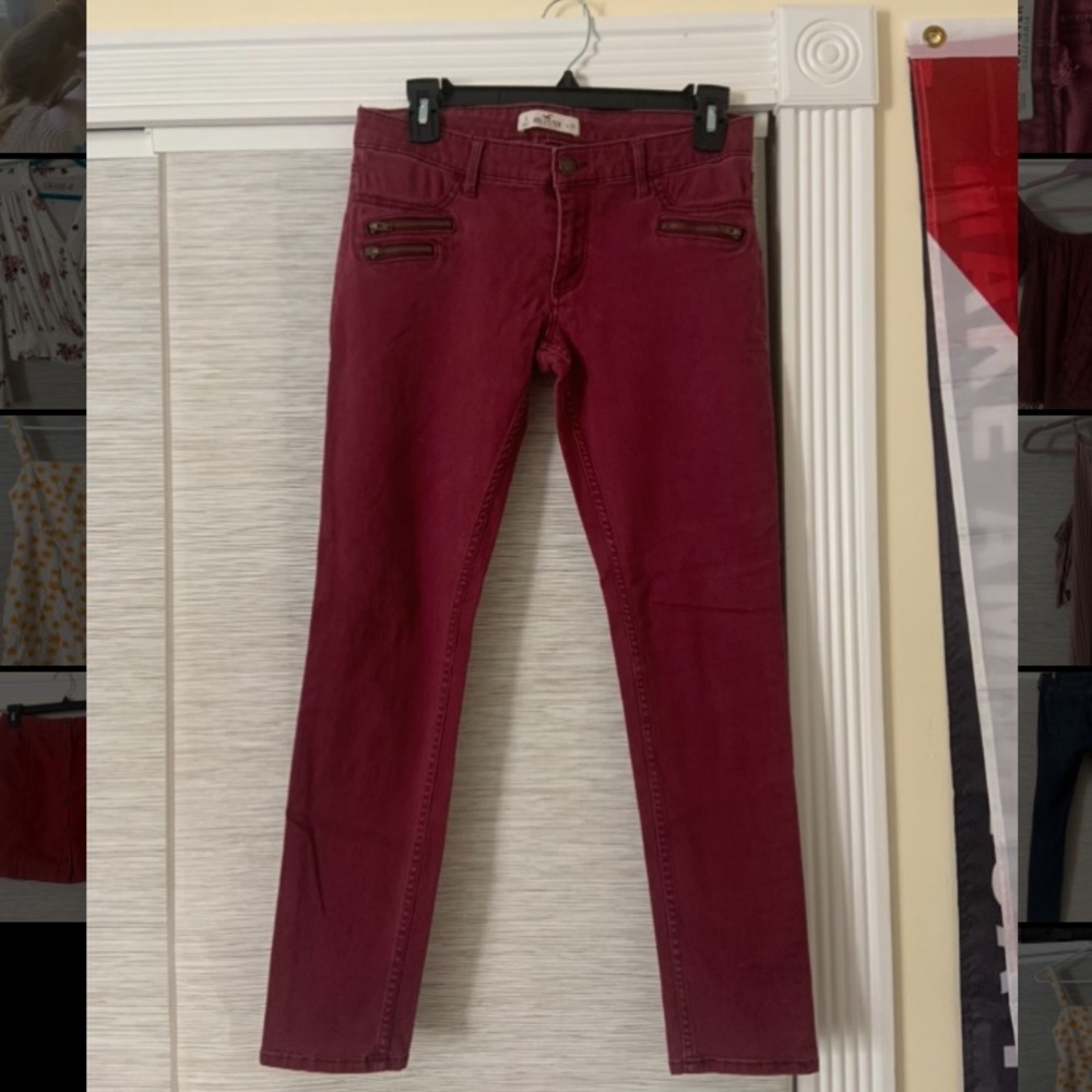 Hollister jeans burgundy size 3 w 26